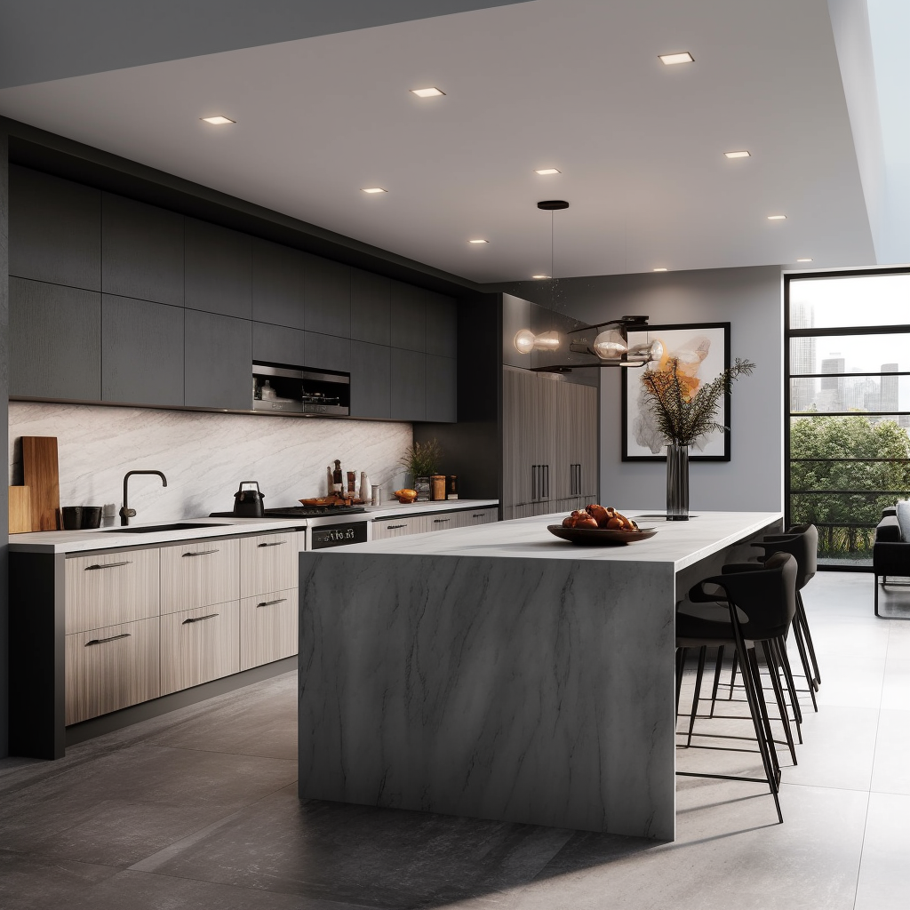 Image showcasing various shades of grey kitchen3